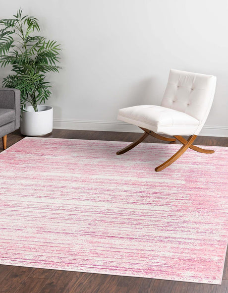 Pink 7' 10 x 7' 10 Jill Zarin Uptown Square Area Rug 70% Polypropylene & 30% Polyester  Contemporary Carpet for Living, Dining, Office, Bedroom for Sale at Rug Engine