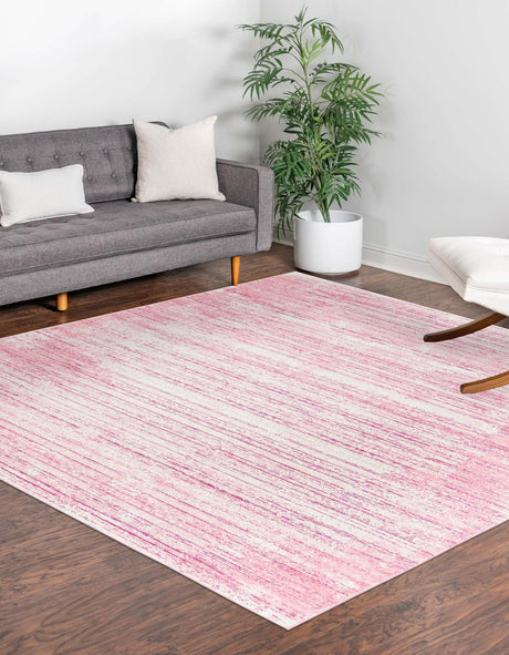 Pink 7' 10 x 7' 10 Jill Zarin Uptown Square Area Rug 70% Polypropylene & 30% Polyester  Contemporary Carpet for Living, Dining, Office, Bedroom for Sale at Rug Engine