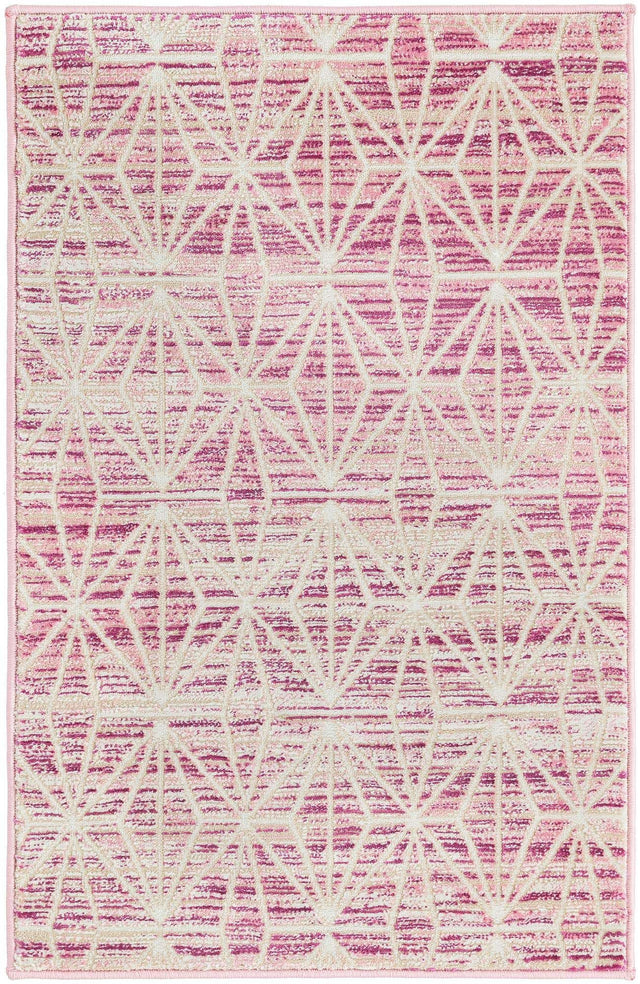 Pink 2' x 3' 1 Jill Zarin Uptown Rectangle Area Rug 70% Polypropylene & 30% Polyester  Contemporary Carpet for Living, Dining, Office, Bedroom for Sale at Rug Engine