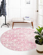 Pink 3' 1 x 3' 1 Jill Zarin Uptown Round Area Rug 70% Polypropylene & 30% Polyester  Contemporary Carpet for Living, Dining, Office, Bedroom for Sale at Rug Engine