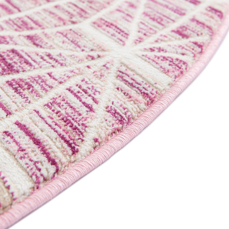 Pink 3' 1 x 3' 1 Jill Zarin Uptown Round Area Rug 70% Polypropylene & 30% Polyester  Contemporary Carpet for Living, Dining, Office, Bedroom for Sale at Rug Engine