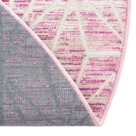 Pink 3' 1 x 3' 1 Jill Zarin Uptown Round Area Rug 70% Polypropylene & 30% Polyester  Contemporary Carpet for Living, Dining, Office, Bedroom for Sale at Rug Engine