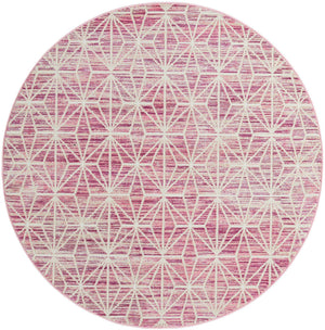 Pink 5' 3 x 5' 3 Jill Zarin Uptown Round Area Rug 70% Polypropylene & 30% Polyester  Contemporary Carpet for Living, Dining, Office, Bedroom for Sale at Rug Engine