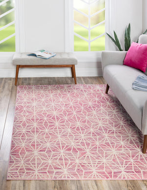 Pink 2' x 3' 1 Jill Zarin Uptown Rectangle Area Rug 70% Polypropylene & 30% Polyester  Contemporary Carpet for Living, Dining, Office, Bedroom for Sale at Rug Engine
