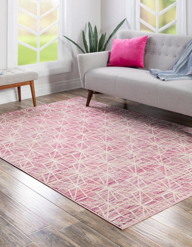 Pink 2' x 3' 1 Jill Zarin Uptown Rectangle Area Rug 70% Polypropylene & 30% Polyester  Contemporary Carpet for Living, Dining, Office, Bedroom for Sale at Rug Engine