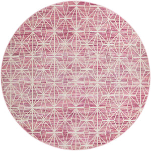 Pink 7' 10 x 7' 10 Jill Zarin Uptown Round Area Rug 70% Polypropylene & 30% Polyester  Contemporary Carpet for Living, Dining, Office, Bedroom for Sale at Rug Engine