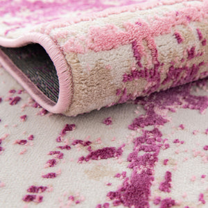 Pink 5' 3 x 5' 3 Jill Zarin Uptown Round Area Rug 70% Polypropylene & 30% Polyester  Contemporary Carpet for Living, Dining, Office, Bedroom for Sale at Rug Engine