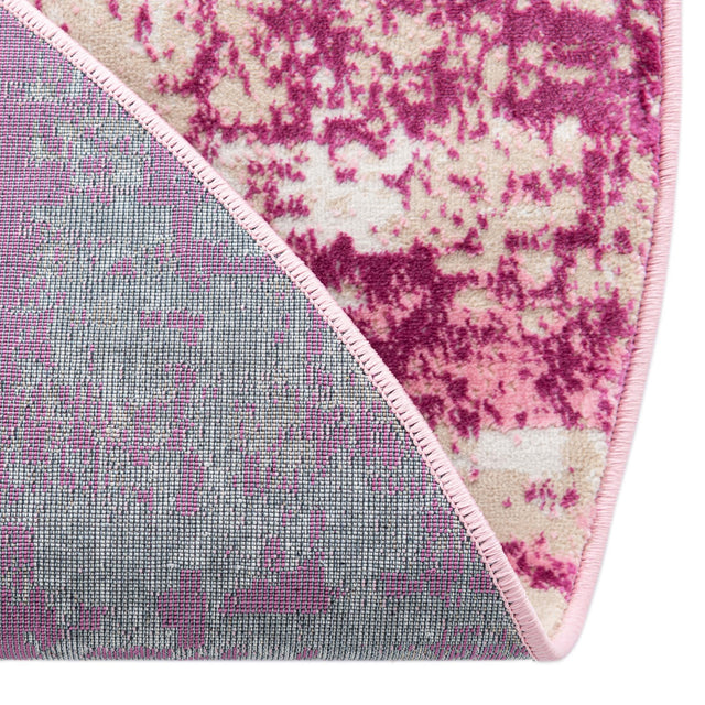 Pink 5' 3 x 5' 3 Jill Zarin Uptown Round Area Rug 70% Polypropylene & 30% Polyester  Contemporary Carpet for Living, Dining, Office, Bedroom for Sale at Rug Engine