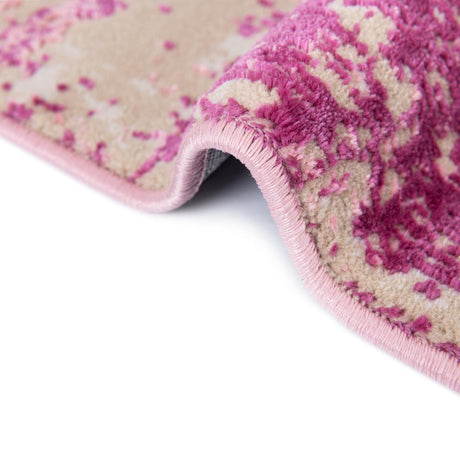 Pink 5' 3 x 5' 3 Jill Zarin Uptown Round Area Rug 70% Polypropylene & 30% Polyester  Contemporary Carpet for Living, Dining, Office, Bedroom for Sale at Rug Engine