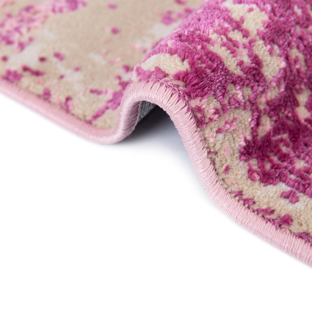 Pink 5' 3 x 5' 3 Jill Zarin Uptown Round Area Rug 70% Polypropylene & 30% Polyester  Contemporary Carpet for Living, Dining, Office, Bedroom for Sale at Rug Engine