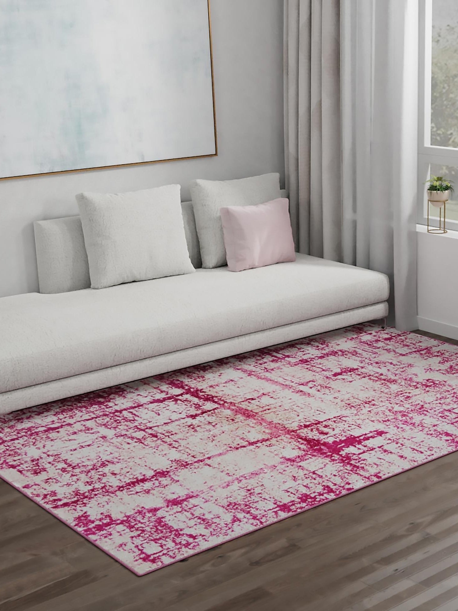 Pink 2' x 3' 1 Jill Zarin Uptown Rectangle Area Rug 70% Polypropylene & 30% Polyester  Contemporary Carpet for Living, Dining, Office, Bedroom for Sale at Rug Engine