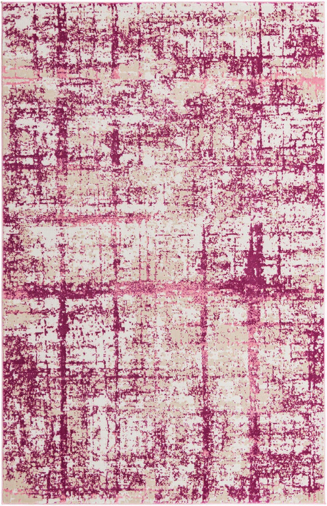 Pink 5' 3 x 8' Jill Zarin Uptown Rectangle Area Rug 70% Polypropylene & 30% Polyester  Contemporary Carpet for Living, Dining, Office, Bedroom for Sale at Rug Engine