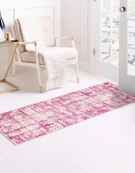 Pink 2' 7 x 13' 11 Jill Zarin Uptown Runner Area Rug 70% Polypropylene & 30% Polyester  Contemporary Carpet for Living, Dining, Office, Bedroom for Sale at Rug Engine