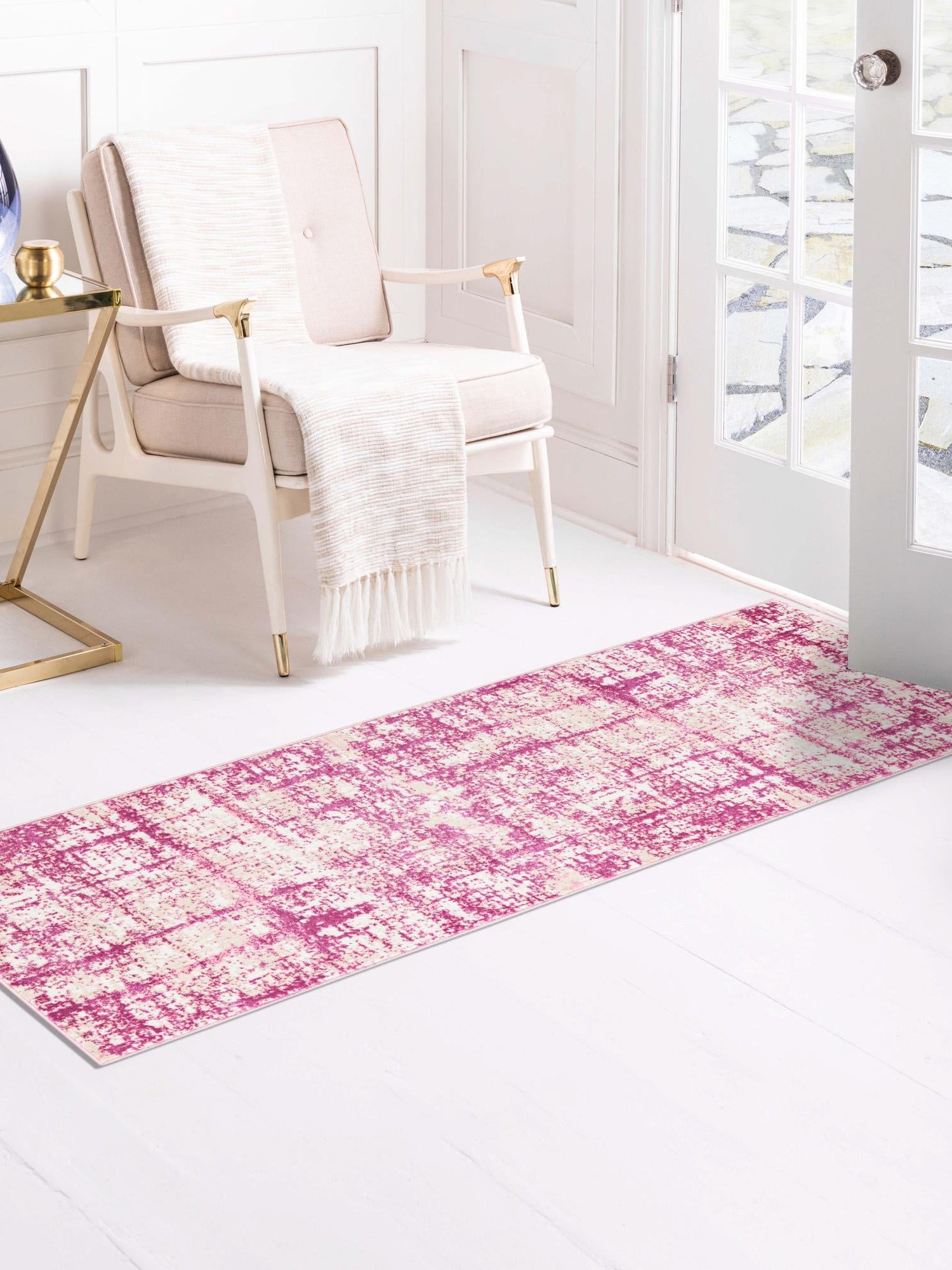 Pink 2' 7 x 8' Jill Zarin Uptown Runner Area Rug 70% Polypropylene & 30% Polyester  Contemporary Carpet for Living, Dining, Office, Bedroom for Sale at Rug Engine