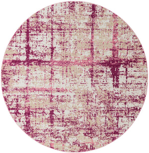 Pink 7' 10 x 7' 10 Jill Zarin Uptown Round Area Rug 70% Polypropylene & 30% Polyester  Contemporary Carpet for Living, Dining, Office, Bedroom for Sale at Rug Engine