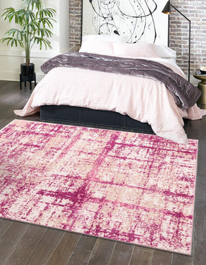 Pink 7' 10 x 7' 10 Jill Zarin Uptown Square Area Rug 70% Polypropylene & 30% Polyester  Contemporary Carpet for Living, Dining, Office, Bedroom for Sale at Rug Engine
