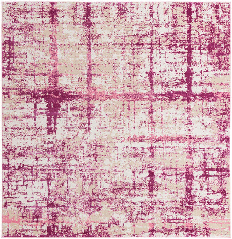 Pink 7' 10 x 7' 10 Jill Zarin Uptown Square Area Rug 70% Polypropylene & 30% Polyester  Contemporary Carpet for Living, Dining, Office, Bedroom for Sale at Rug Engine