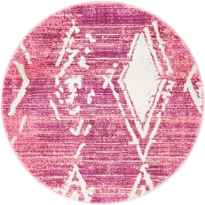 Pink 3' 1 x 3' 1 Jill Zarin Uptown Round Area Rug 70% Polypropylene & 30% Polyester  Contemporary Carpet for Living, Dining, Office, Bedroom for Sale at Rug Engine