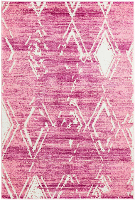 Pink 4' 1 x 6' 1 Jill Zarin Uptown Rectangle Area Rug 70% Polypropylene & 30% Polyester  Contemporary Carpet for Living, Dining, Office, Bedroom for Sale at Rug Engine