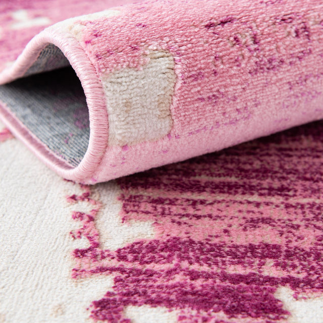 Pink 3' 1 x 3' 1 Jill Zarin Uptown Round Area Rug 70% Polypropylene & 30% Polyester  Contemporary Carpet for Living, Dining, Office, Bedroom for Sale at Rug Engine
