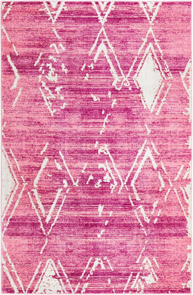 Pink 5' 3 x 8' Jill Zarin Uptown Rectangle Area Rug 70% Polypropylene & 30% Polyester  Contemporary Carpet for Living, Dining, Office, Bedroom for Sale at Rug Engine
