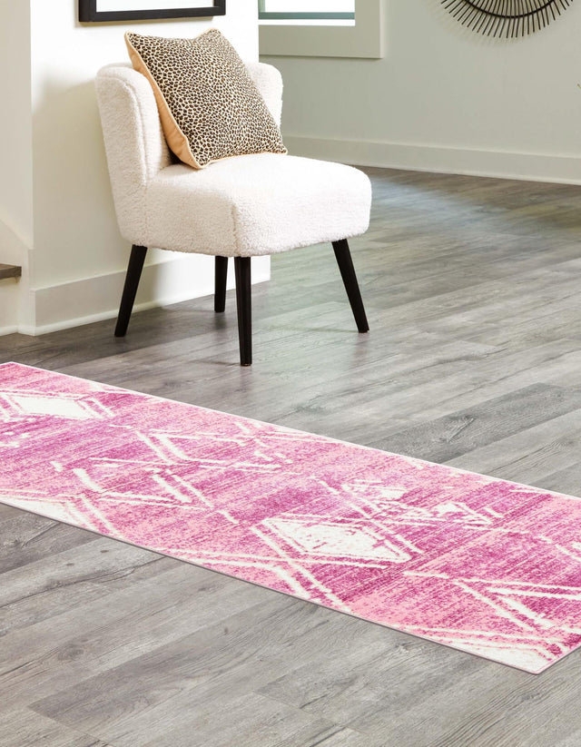 Pink 2' 7 x 8' Jill Zarin Uptown Runner Area Rug 70% Polypropylene & 30% Polyester  Contemporary Carpet for Living, Dining, Office, Bedroom for Sale at Rug Engine
