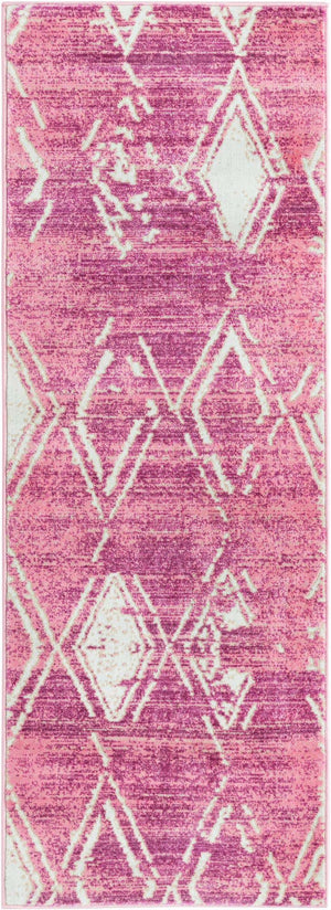 Pink 2' 2 x 6' 1 Jill Zarin Uptown Runner Area Rug 70% Polypropylene & 30% Polyester  Contemporary Carpet for Living, Dining, Office, Bedroom for Sale at Rug Engine