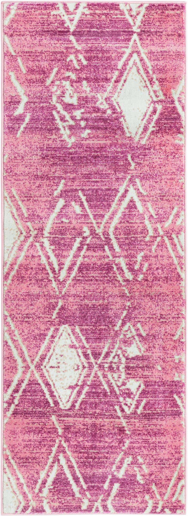 Pink 2' 2 x 6' 1 Jill Zarin Uptown Runner Area Rug 70% Polypropylene & 30% Polyester  Contemporary Carpet for Living, Dining, Office, Bedroom for Sale at Rug Engine