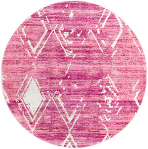 Pink 7' 10 x 7' 10 Jill Zarin Uptown Round Area Rug 70% Polypropylene & 30% Polyester  Contemporary Carpet for Living, Dining, Office, Bedroom for Sale at Rug Engine