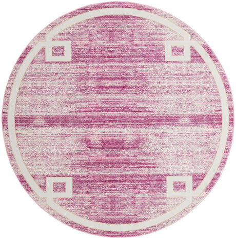 Pink 7' 10 x 7' 10 Jill Zarin Uptown Round Area Rug 70% Polypropylene & 30% Polyester  Contemporary Carpet for Living, Dining, Office, Bedroom for Sale at Rug Engine