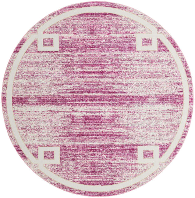 Pink 7' 10 x 7' 10 Jill Zarin Uptown Round Area Rug 70% Polypropylene & 30% Polyester  Contemporary Carpet for Living, Dining, Office, Bedroom for Sale at Rug Engine