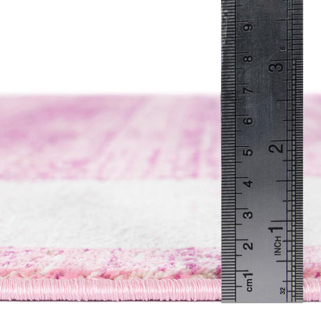Pink 5' 3 x 5' 3 Jill Zarin Uptown Round Area Rug 70% Polypropylene & 30% Polyester  Contemporary Carpet for Living, Dining, Office, Bedroom for Sale at Rug Engine