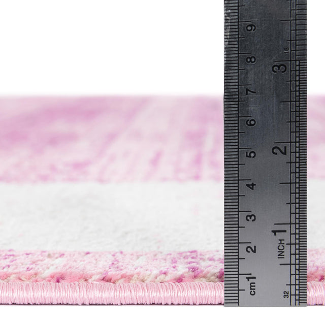 Pink 5' 3 x 5' 3 Jill Zarin Uptown Round Area Rug 70% Polypropylene & 30% Polyester  Contemporary Carpet for Living, Dining, Office, Bedroom for Sale at Rug Engine