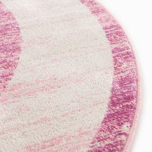 Pink 5' 3 x 5' 3 Jill Zarin Uptown Round Area Rug 70% Polypropylene & 30% Polyester  Contemporary Carpet for Living, Dining, Office, Bedroom for Sale at Rug Engine