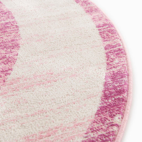 Pink 5' 3 x 5' 3 Jill Zarin Uptown Round Area Rug 70% Polypropylene & 30% Polyester  Contemporary Carpet for Living, Dining, Office, Bedroom for Sale at Rug Engine