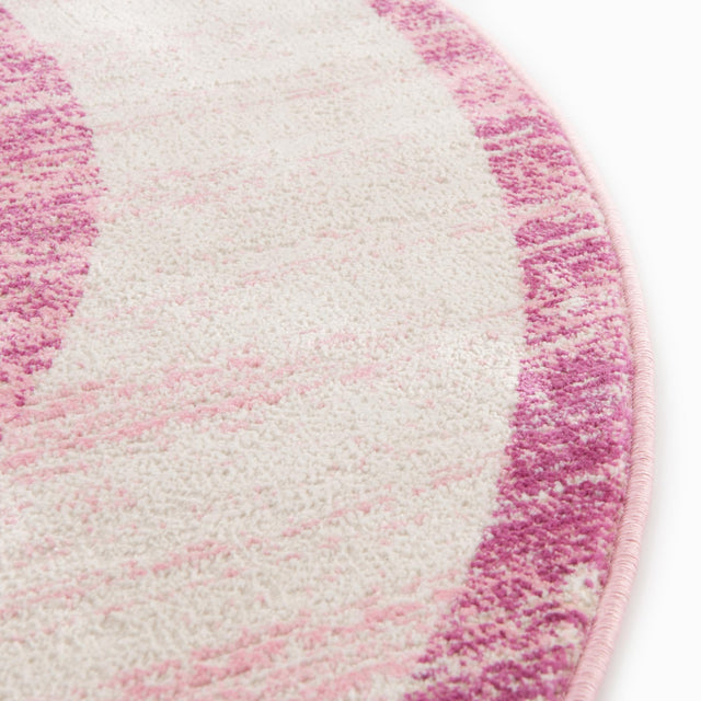 Pink 5' 3 x 5' 3 Jill Zarin Uptown Round Area Rug 70% Polypropylene & 30% Polyester  Contemporary Carpet for Living, Dining, Office, Bedroom for Sale at Rug Engine