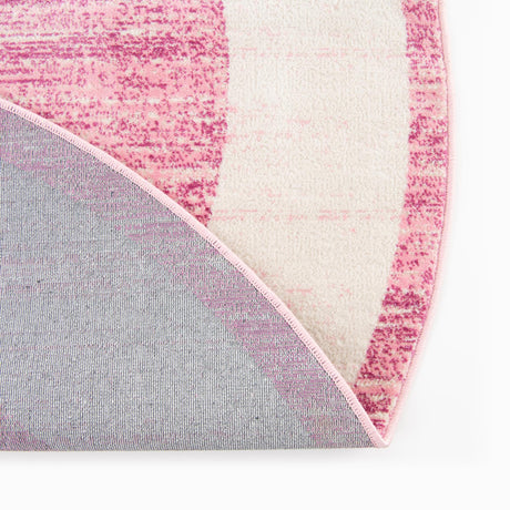 Pink 5' 3 x 5' 3 Jill Zarin Uptown Round Area Rug 70% Polypropylene & 30% Polyester  Contemporary Carpet for Living, Dining, Office, Bedroom for Sale at Rug Engine