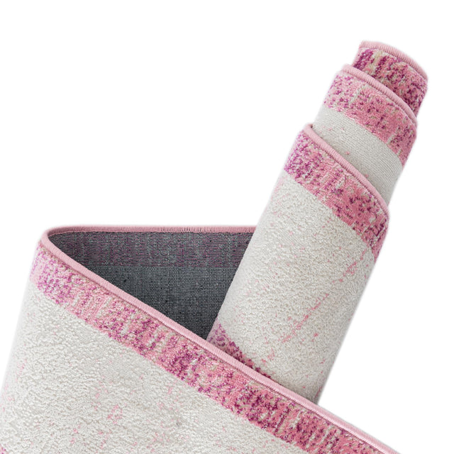 Pink 5' 3 x 5' 3 Jill Zarin Uptown Round Area Rug 70% Polypropylene & 30% Polyester  Contemporary Carpet for Living, Dining, Office, Bedroom for Sale at Rug Engine