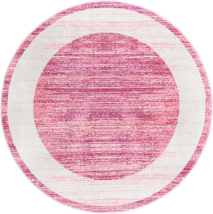 Pink 5' 3 x 5' 3 Jill Zarin Uptown Round Area Rug 70% Polypropylene & 30% Polyester  Contemporary Carpet for Living, Dining, Office, Bedroom for Sale at Rug Engine