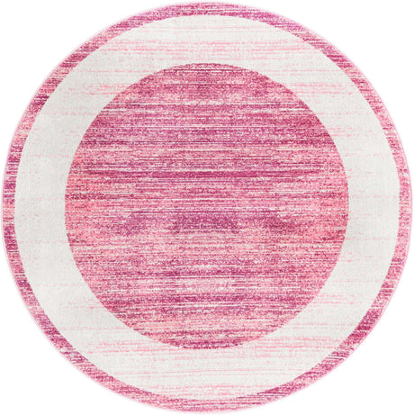 Pink 5' 3 x 5' 3 Jill Zarin Uptown Round Area Rug 70% Polypropylene & 30% Polyester  Contemporary Carpet for Living, Dining, Office, Bedroom for Sale at Rug Engine