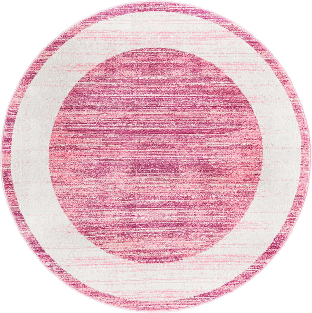 Pink 5' 3 x 5' 3 Jill Zarin Uptown Round Area Rug 70% Polypropylene & 30% Polyester  Contemporary Carpet for Living, Dining, Office, Bedroom for Sale at Rug Engine