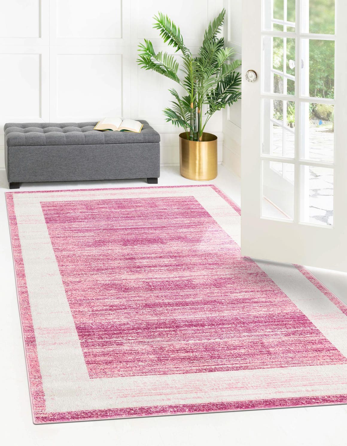 Pink 7' 10 x 10' Jill Zarin Uptown Rectangle Area Rug 70% Polypropylene & 30% Polyester  Contemporary Carpet for Living, Dining, Office, Bedroom for Sale at Rug Engine