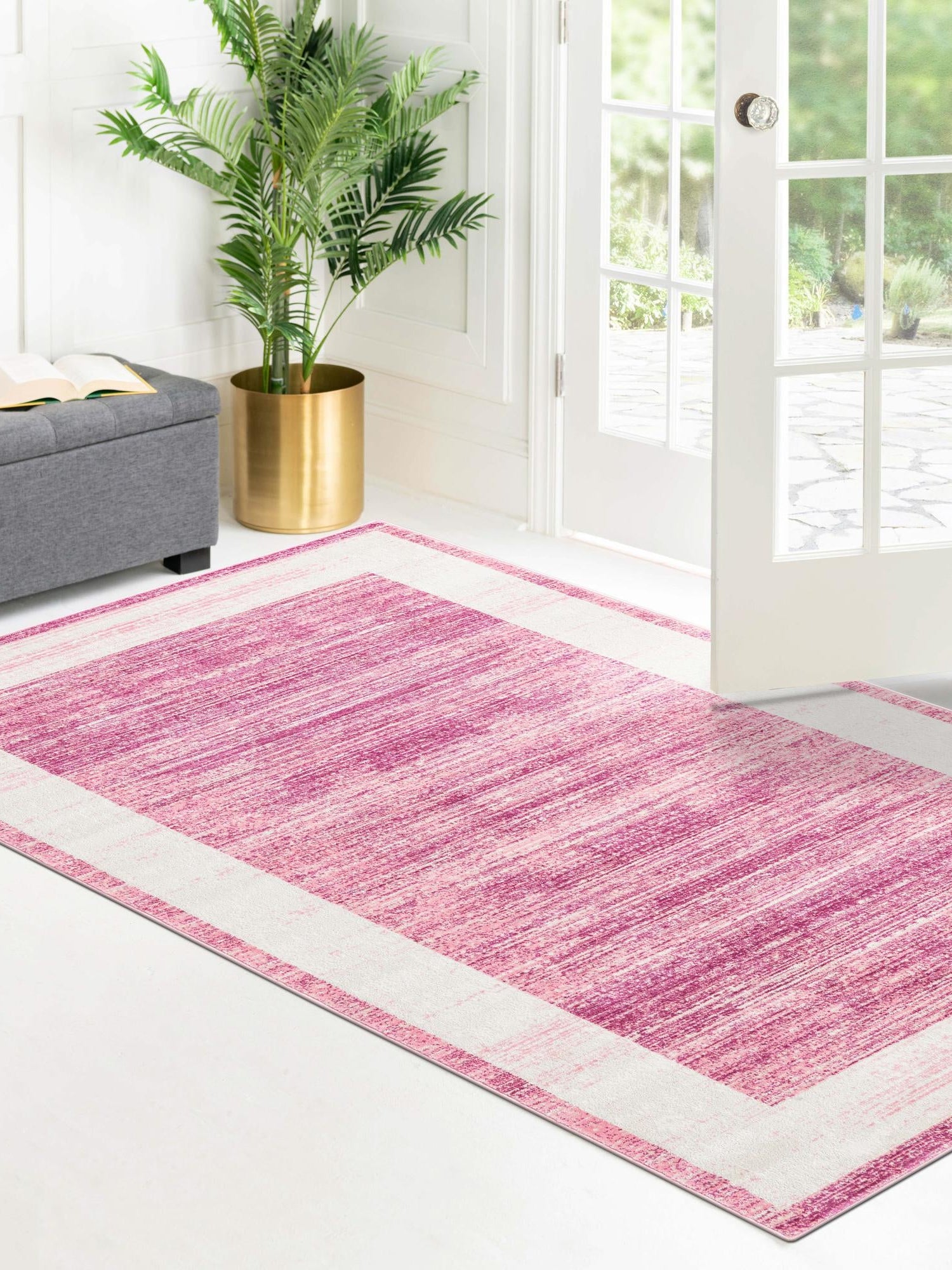 Pink 7' 10 x 10' Jill Zarin Uptown Rectangle Area Rug 70% Polypropylene & 30% Polyester  Contemporary Carpet for Living, Dining, Office, Bedroom for Sale at Rug Engine