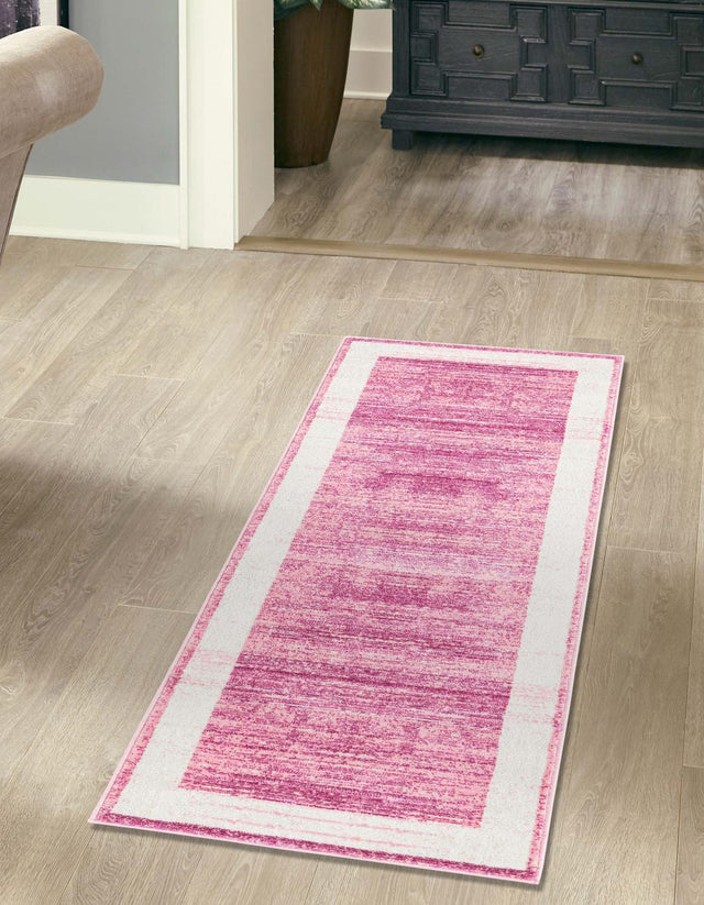 Pink 2' 7 x 8' Jill Zarin Uptown Runner Area Rug 70% Polypropylene & 30% Polyester  Contemporary Carpet for Living, Dining, Office, Bedroom for Sale at Rug Engine