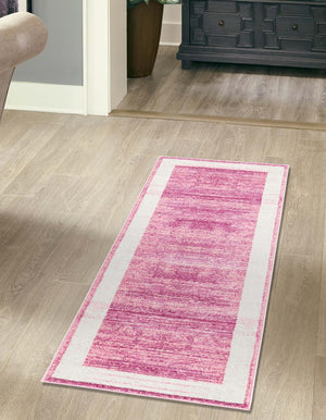 Pink 2' 2 x 6' 1 Jill Zarin Uptown Runner Area Rug 70% Polypropylene & 30% Polyester  Contemporary Carpet for Living, Dining, Office, Bedroom for Sale at Rug Engine