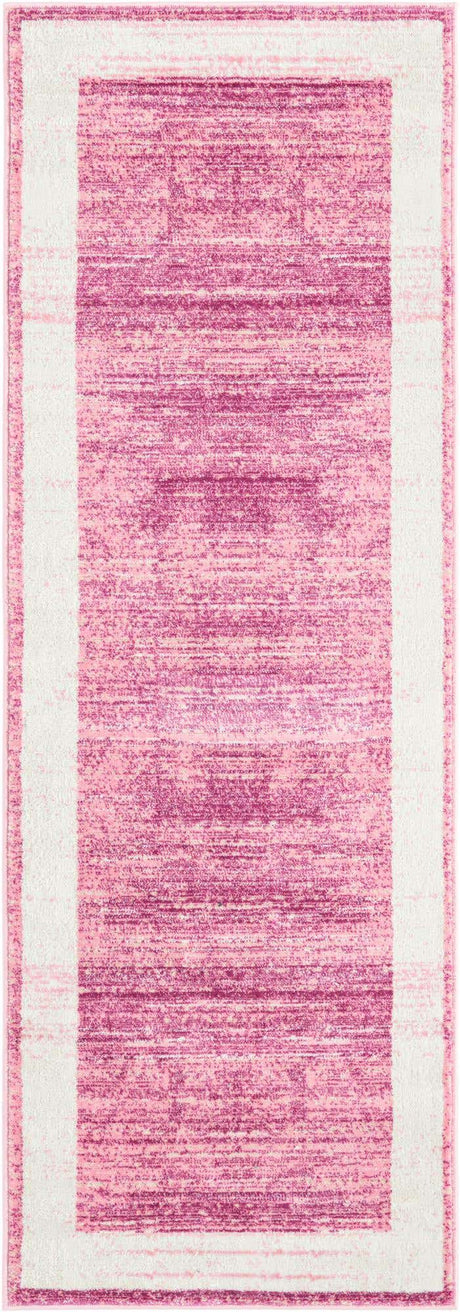 Pink 2' 2 x 6' 1 Jill Zarin Uptown Runner Area Rug 70% Polypropylene & 30% Polyester  Contemporary Carpet for Living, Dining, Office, Bedroom for Sale at Rug Engine