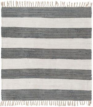 Gray 5' 1 x 5' 1 Chindi Rag Square Area Rug 100% Cotton All Natural Eco-Friendly Carpet Mat Decor for Homes for Sale at Rug Engine