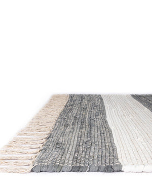 Gray 7' 10 x 7' 10 Chindi Rag Square Area Rug 100% Cotton All Natural Eco-Friendly Carpet Mat Decor for Homes for Sale at Rug Engine