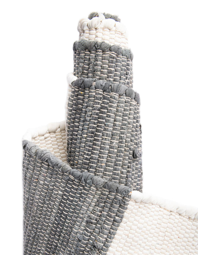 Gray 7' 10 x 7' 10 Chindi Rag Square Area Rug 100% Cotton All Natural Eco-Friendly Carpet Mat Decor for Homes for Sale at Rug Engine