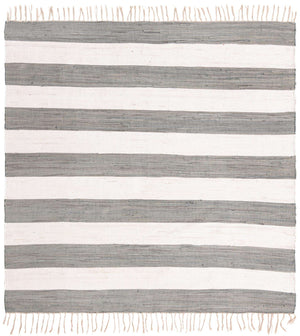 Gray 7' 10 x 7' 10 Chindi Rag Square Area Rug 100% Cotton All Natural Eco-Friendly Carpet Mat Decor for Homes for Sale at Rug Engine
